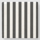 Vertikale Streifen schwarz und weiß gestreift Steinuntersetzer (Vorderseite)