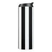 Vertikale Streifen schwarz und weiß gestreift Thermosbecher (Nach links gedreht)