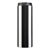 Vertikale Streifen schwarz und weiß gestreift Thermosbecher (Rückseite)