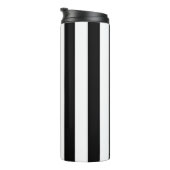 Vertikale Streifen schwarz und weiß gestreift Thermosbecher (Nach rechts gedreht)