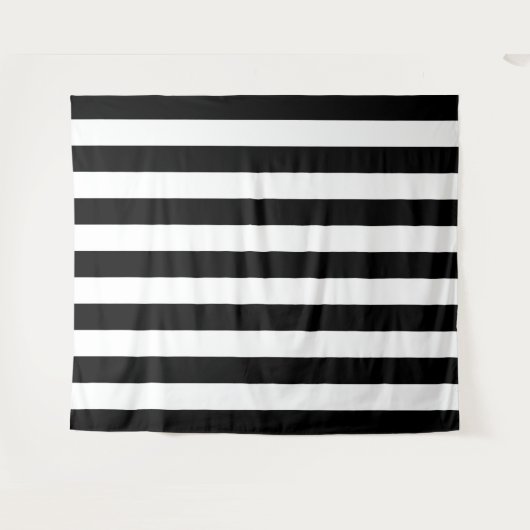 Vertikale Streifen schwarz und weiß gestreift Wandteppich (Vorderseite (Horizontal))