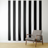 Vertikale Streifen schwarz und weiß gestreift Wandteppich (Beispiel)