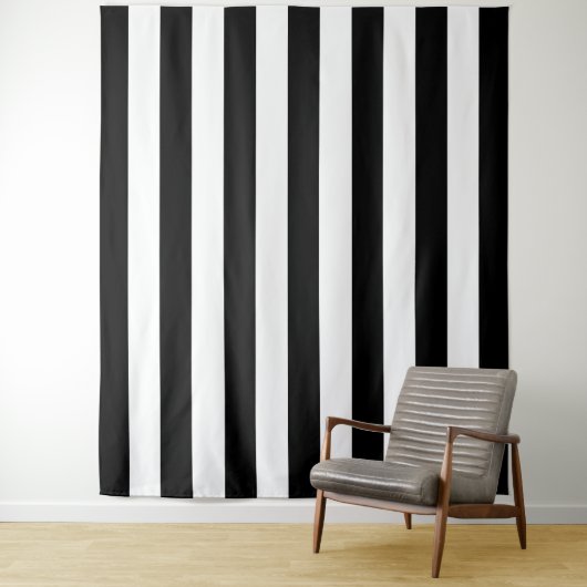 Vertikale Streifen schwarz und weiß gestreift Wandteppich (Beispiel)