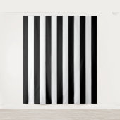 Vertikale Streifen schwarz und weiß gestreift Wandteppich (Vorderseite)