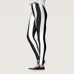 vertikale Streifen, schwarz-weiß Leggings