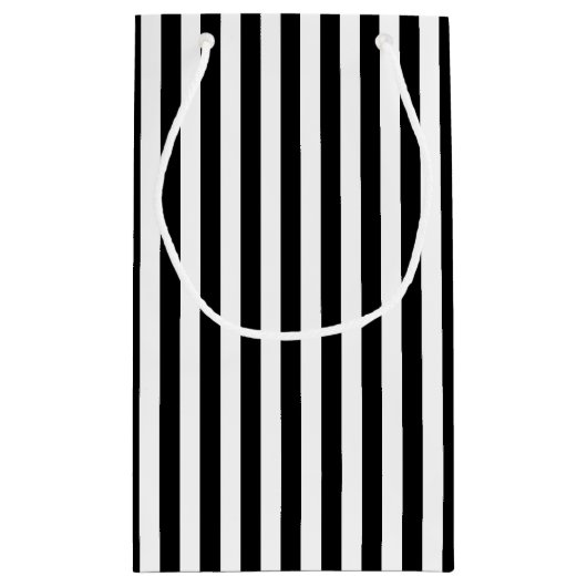 Vertikale Streifen schwarzer und weißer mittlerer Kleine Geschenktüte (Rückseite)