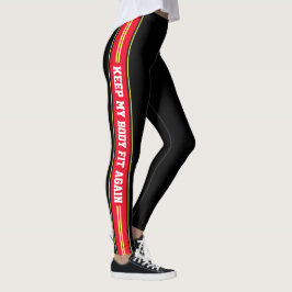 Vertikale Streifen Textdesign Sportgeräte Leggings