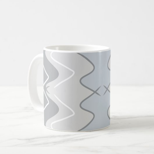 Vertikale Streifen, verschiedene Grautöne Kaffeetasse (Vorderseite Links)