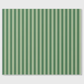 Vertikale Streifen Waldgrün gestreift Geschenkpapier (Flach)