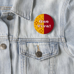 Vertikale Streifen Zia Sun Red Yellow New Mexico Button
