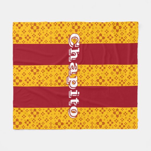 Vertikale Streifen Zia Sun Red Yellow New Mexico Fleecedecke (Vorderseite (Horizontal))