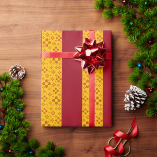 Vertikale Streifen Zia Sun Red Yellow New Mexico Geschenkpapier