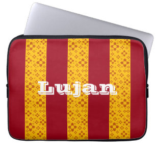 Vertikale Streifen Zia Sun Red Yellow New Mexico Laptopschutzhülle
