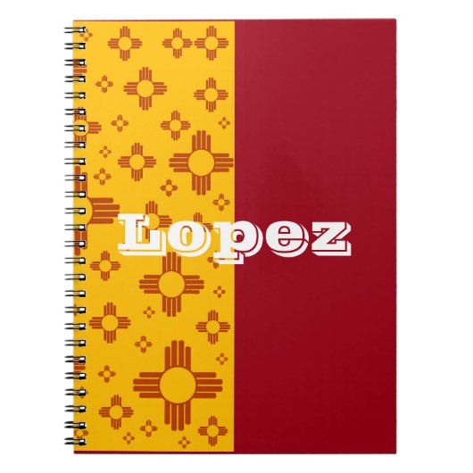 Vertikale Streifen Zia Sun Red Yellow New Mexico Notizblock (Vorderseite)