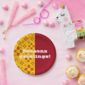 Vertikale Streifen Zia Sun Red Yellow New Mexico Pappteller (Party)