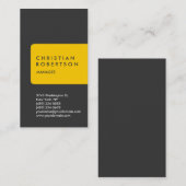 Vertikale, trendige, gelb-graue Visitenkarte (Vorne/Hinten)