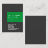 Vertikale trendige, grün-graue Visitenkarte (Vorne/Hinten)