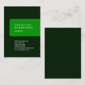 Vertikale trendige, grüne Visitenkarte (Vorne/Hinten)