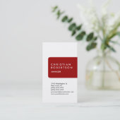 Vertikale trendige, rote, moderne Visitenkarte (Stehend Vorderseite)