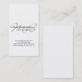 Vertikale Trendy Chic Monogram Business Card Visitenkarte (Vorne/Hinten)