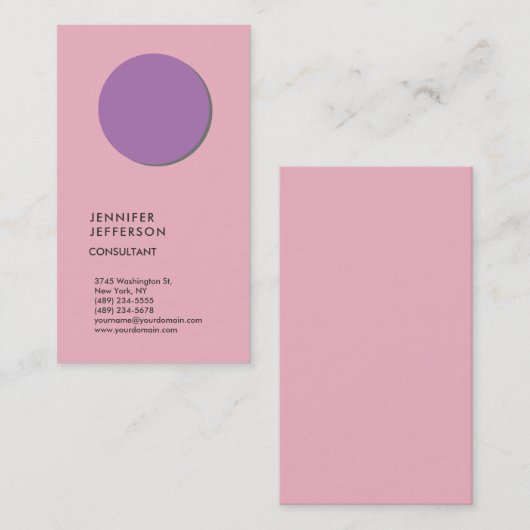 Vertikale, trendy Minimalistische Moderne Visitenkarte (Vorne/Hinten)