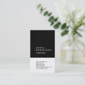 Vertikale trendy White Gray Muster Business Card Visitenkarte (Stehend Vorderseite)