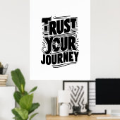 Vertikale Typografie-Kunst 'Vertraue deiner Reise' Poster (Heimbüro)