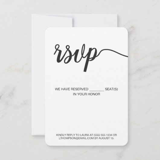 Vertikale UAWG ohne Mailing Reservierter Sitzplatz RSVP Karte (Vorderseite)