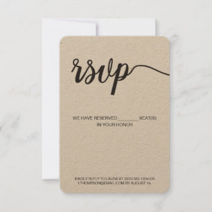 Vertikale UAWG ohne Mailing Reservierter Sitzplatz RSVP Karte