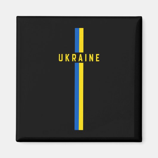 Vertikale Ukraine-Flagge mit Text „ukraine“ in Gro Magnet (Vorne)