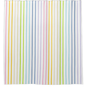 Vertikale umrissene Pastellregenbogen-Streifen Duschvorhang