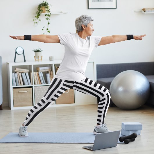 Vertikale und horizontale Streifen Leggings