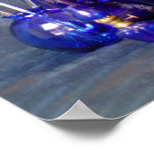 Vertikale Vasen aus blauem Glas Poster (Ecke)