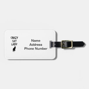 Vertikale verrückte Katzen-Dame Design Gepäckanhänger