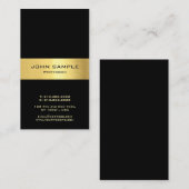 Vertikale Visitenkarte Elegant Schwarz und Gold (Vorne/Hinten)