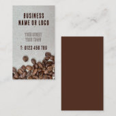 Vertikale Visitenkarte für Kaffeebohnen (Vorne/Hinten)