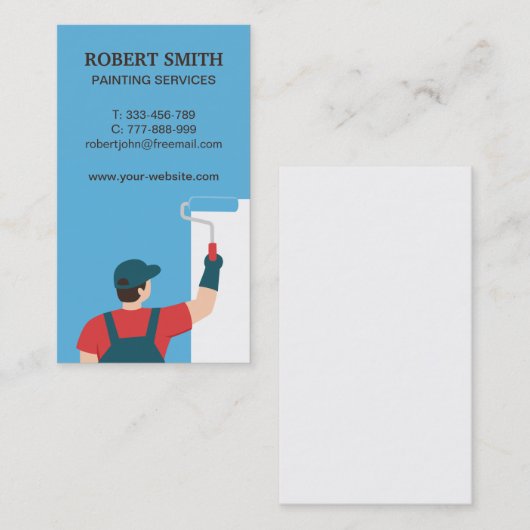 Vertikale Visitenkarte für Maler-Malerarbeiten (Vorne/Hinten)