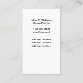 Vertikale Visitenkarten für berufliche Hausmaler Visitenkarte (Rückseite)