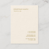 Vertikale Visitenkarten Gold Text Elegante Vorlage Visitenkarte (Rückseite)