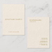 Vertikale Visitenkarten Gold Text Elegante Vorlage Visitenkarte (Vorne/Hinten)