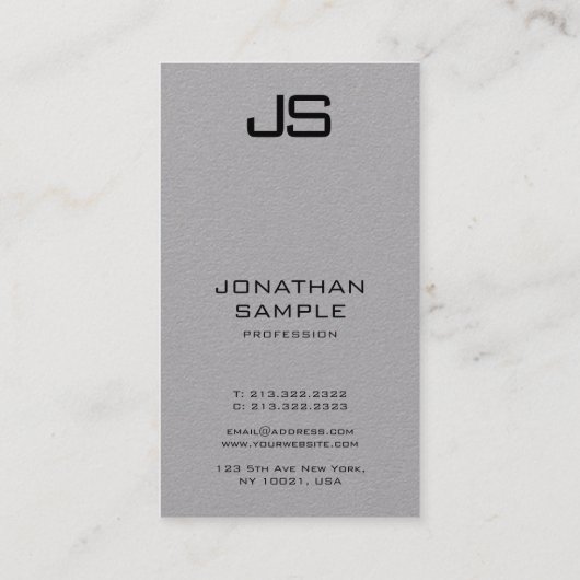 Vertikale Visitenkarten Moderne Monogramm-Vorlage Visitenkarte (Rückseite)