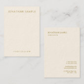 Vertikale Vorlage für anpassbaren Gold Text Visitenkarte (Vorne/Hinten)