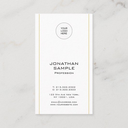 Vertikale Vorlage Modernes Elegantes Hochladen Ihr Visitenkarte (Rückseite)