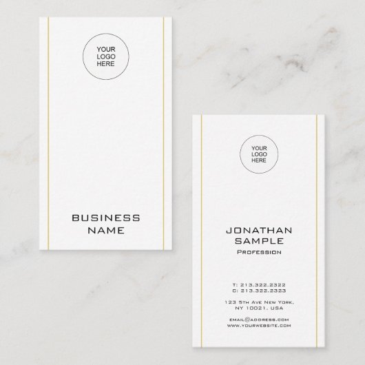 Vertikale Vorlage Modernes Elegantes Hochladen Ihr Visitenkarte (Vorne/Hinten)