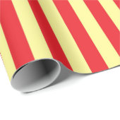 Vertikale weiche gelbe und rote Streifen Geschenkpapier (Rolleneckpunkt)