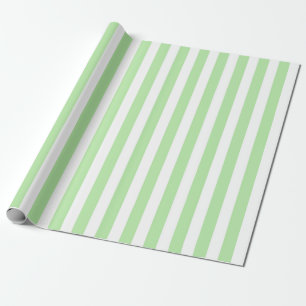 Vertikale weiche grüne und weiße Streifen Geschenkpapier