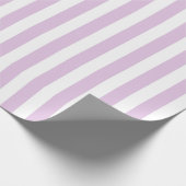 Vertikale weiche lila und weiße Streifen Geschenkpapier (Ecke)