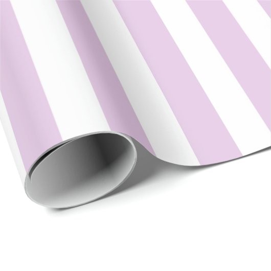 Vertikale weiche lila und weiße Streifen Geschenkpapier (Rolleneckpunkt)