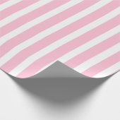 Vertikale weiche rosa und weiße Streifen Geschenkpapier (Ecke)