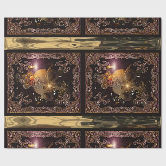 Vertikale Weihnachten St. Nicholas Viktorianisch Geschenkpapier (Flach)